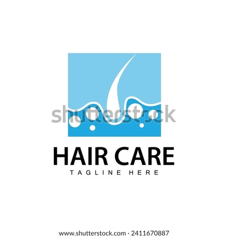 Hair care logo design simple hair skin care silhouette illustration vector template