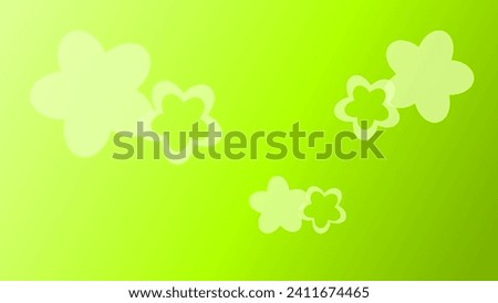 Green Gradient Background with Flowers