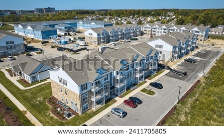 Aerial View of New Suburban Apartment Complex, Fort Wayne Royalty-Free Stock Photo #2411705805