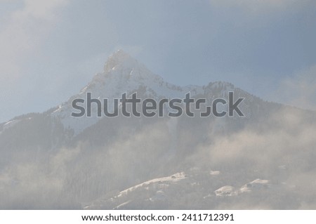 beautiful snowy winter mountain landscape photo
