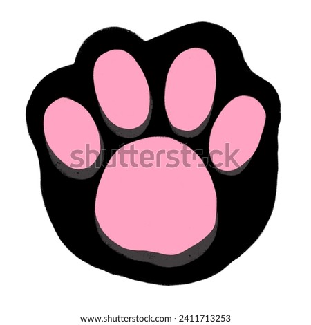 Black Cat Paw Cartoon illustration Black Cat Paw
