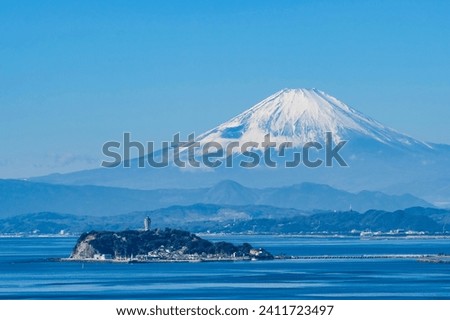 Mt.Fuji and Enoshima in Kanagawa, Japan