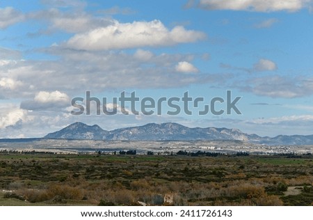 view of the mountains of northern Cyprus on a winter day