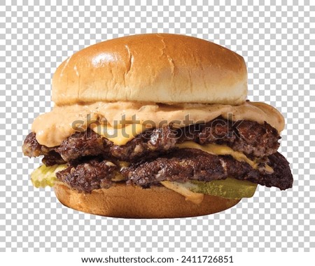 Smash burger isolated transparent background