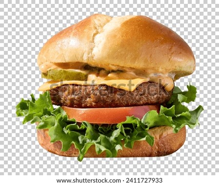 Fresh veg burger isolated transparent background