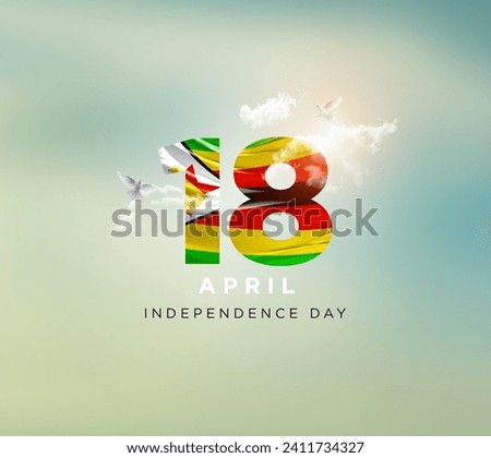 Happy Independence Day of Zimbabwe. Royalty-Free Stock Photo #2411734327