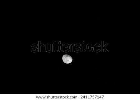 the moon in night sky in Alicante province, Costa Blanca, Spain 