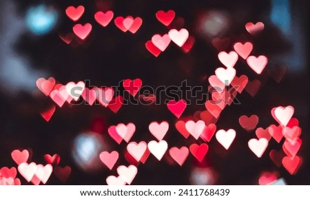 Background for Valentine's Day. Bokeh of hearts