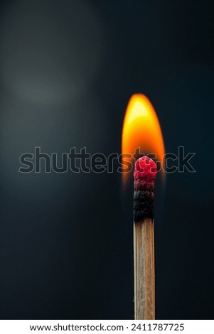 Close up lit match with dark background Royalty-Free Stock Photo #2411787725