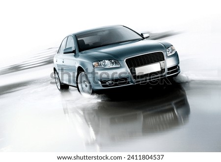 Luxuries Car Grey Audi Sea reflection Royalty-Free Stock Photo #2411804537