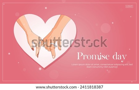 Vector illustration Promise Day Valentine’s Day editable post template Royalty-Free Stock Photo #2411818387