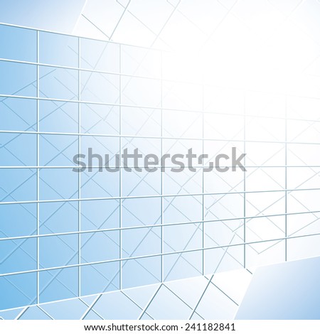 glass vector windows on blue facade - eps 10