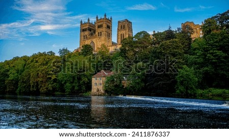Durham Cathedral Towers Over The River Wear Royalty-Free Stock Photo #2411876337