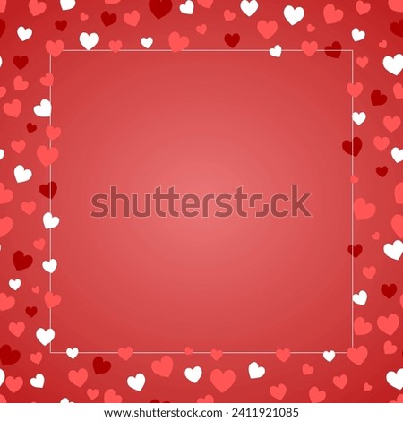 Heart shape border. Square shape design perfect for social media post about Valentine's Day deals or offers.