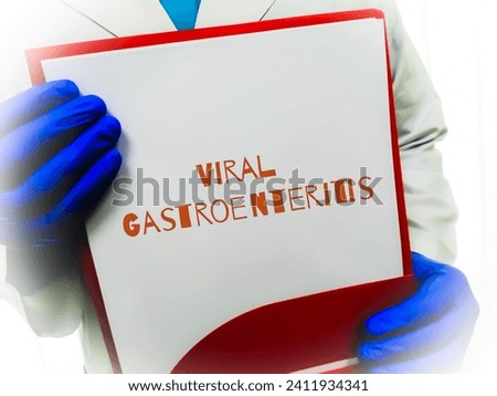 Viral gastroenteritis term, is an inflammation of the inside lining of your gastrointestinal tract. Medical conceptual image. Royalty-Free Stock Photo #2411934341