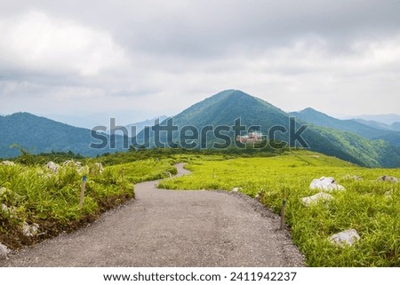 Scenery of Shikoku karst plateau Royalty-Free Stock Photo #2411942237