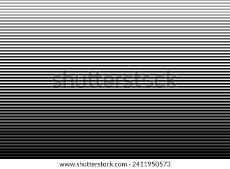 Monochrome manga stile horizontal line background. Pop art blend lines backdrop. Horizontal line pattern. Faded parallel stripes for comic book. Royalty-Free Stock Photo #2411950573