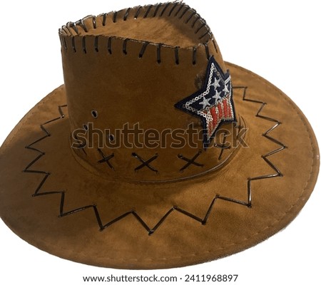 Hand made cowboy hat for children isolated on white