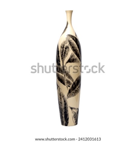 Luxury porcelain vase for artificial and fresh flowers isolated on white background. Fine and luxurious porcelain vase Royalty-Free Stock Photo #2412031613