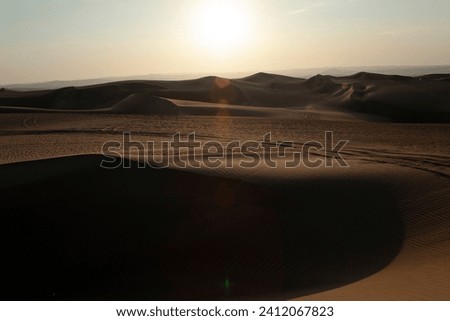 sunset on Desert of Ica, Peru