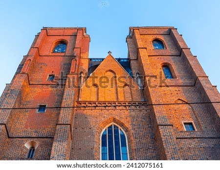 View of Wroclaw Bridge of Penitents after sunset, Poland, EU Royalty-Free Stock Photo #2412075161