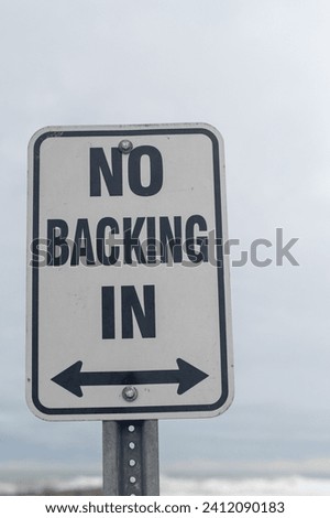 No backing in road sign