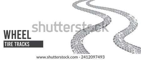 Creative vector illustration of wheel tire tracks.