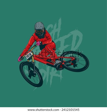 an extreme sport downhill bike  Royalty-Free Stock Photo #2412101545