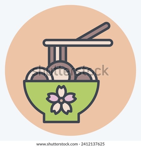 Icon Ramen. related to Sakura Festival symbol. color mate style. simple design editable. simple illustration