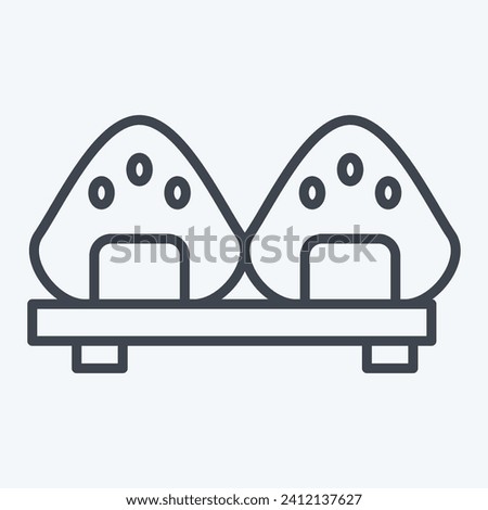 Icon Onigiri. related to Sakura Festival symbol. line style. simple design editable. simple illustration