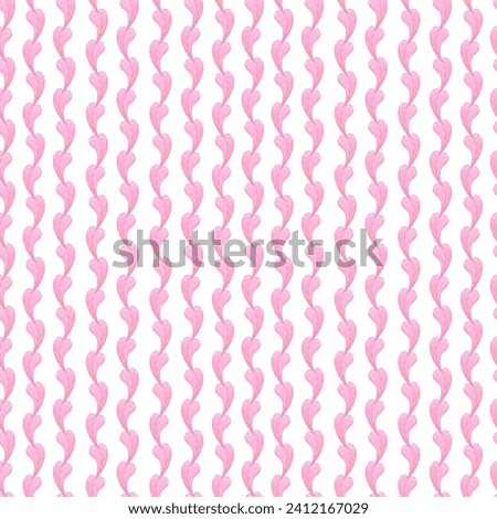 Hand drawn watercolor valentine seamless pattern with hearts isolated on white background. Can be used for textile, fabric, wrapping paper and other printed products