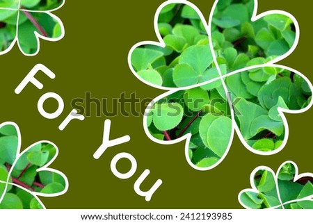 Easter greeting card designed with clover