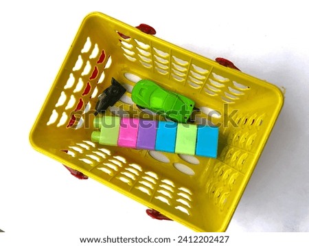 jambi, 13 January 2024. yellow children's toy basket