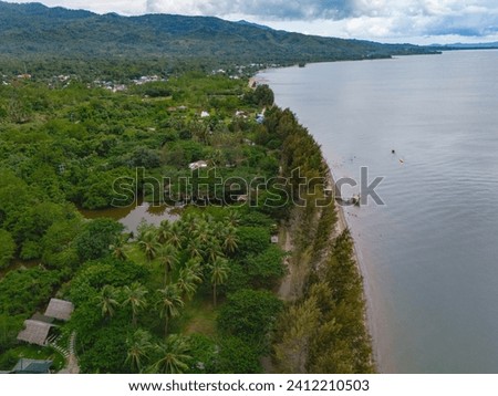 Aerial View of Kairatu Beach in West Seram Regency, Maluku, Indonesia