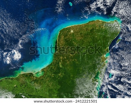Yucatan Peninsula. Yucatan Peninsula. Elements of this image furnished by NASA.