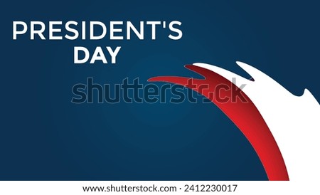 US President's Day celebration banner with waving American flag. United States Presidents Day holiday background
