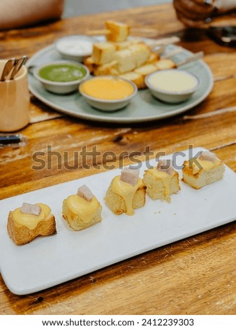 Mini ham cheese sushi toast Royalty-Free Stock Photo #2412239303