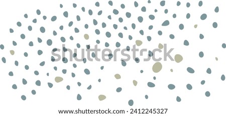 Group of circles, speckled space fillers abstract background. Handwritten graphic fill element for modern social media design. Hand-drawn small polka dot with irregular round shape. Spots doodle style Royalty-Free Stock Photo #2412245327