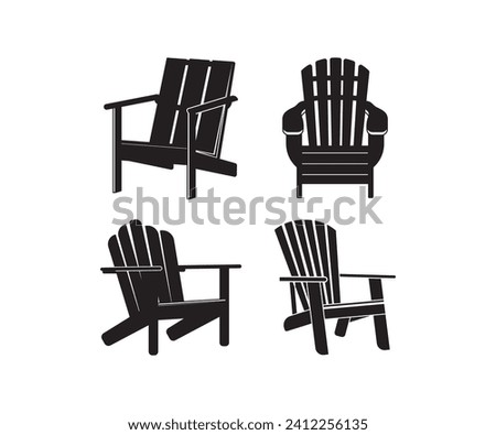 Adirondack chair, Beach Summer Adirondack chair, Chairs silhouette