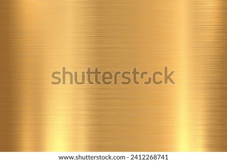 Gold brushed steel metal texture, yellow golden brass background vector. Royalty-Free Stock Photo #2412268741