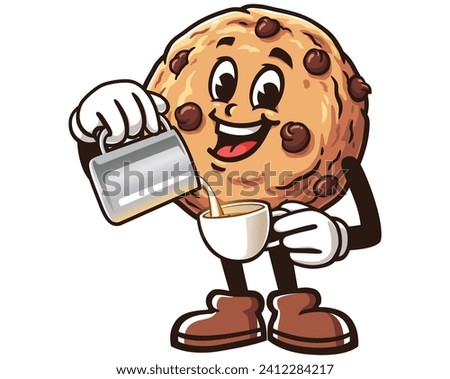 Cookies barista cartoon mascot illustration character vector clip art hand drawn