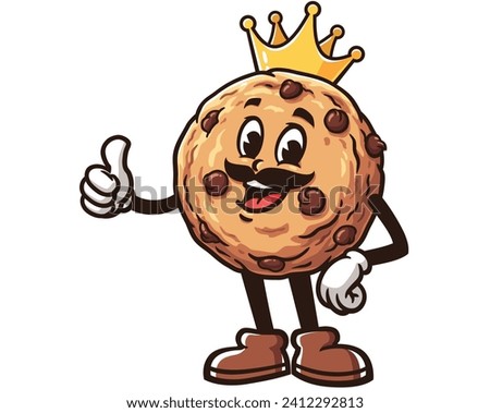 Cookies King cartoon mascot illustration character vector clip art hand drawn