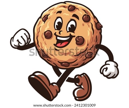 walking Cookies cartoon mascot illustration character vector clip art hand drawn