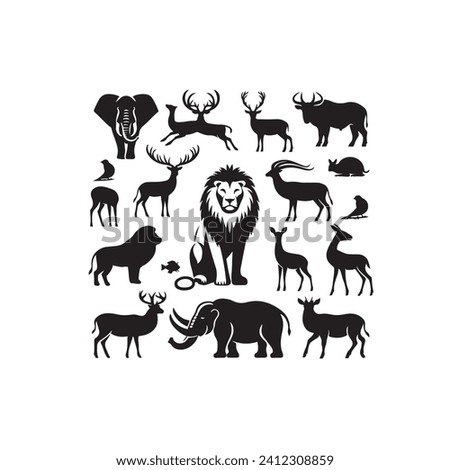 Enigmatic creatures: Captivating animals silhouette, a tribute to the mystery of wildlife - animals silhouette wildlife Silhouette - animals vector
