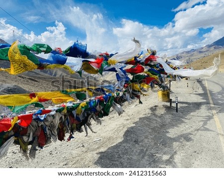 Tibetan Flags in Ladakh Region