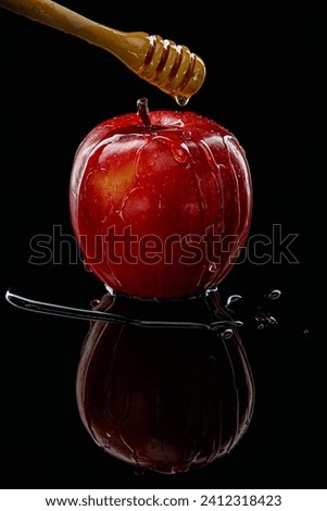 Honey and apple are symbols of Jewish New Year - rosh hashanah