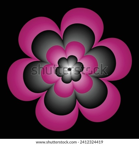 abstract colorful pink flower with black background, glow neon pink flower abstract with dark background, design for your idea
