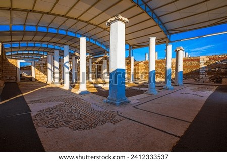 View of Sardes Synagogue. January 11, 2024. Sardes Ancient City, Salihli, Manisa, Turkey. Royalty-Free Stock Photo #2412333537