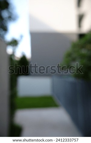 Empty outdoor stair and  walkway and recreation place in hot summer day . Royalty-Free Stock Photo #2412333757
