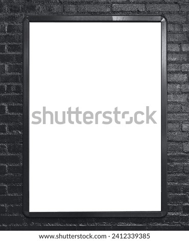 Empty blank banner over isolated brick background
